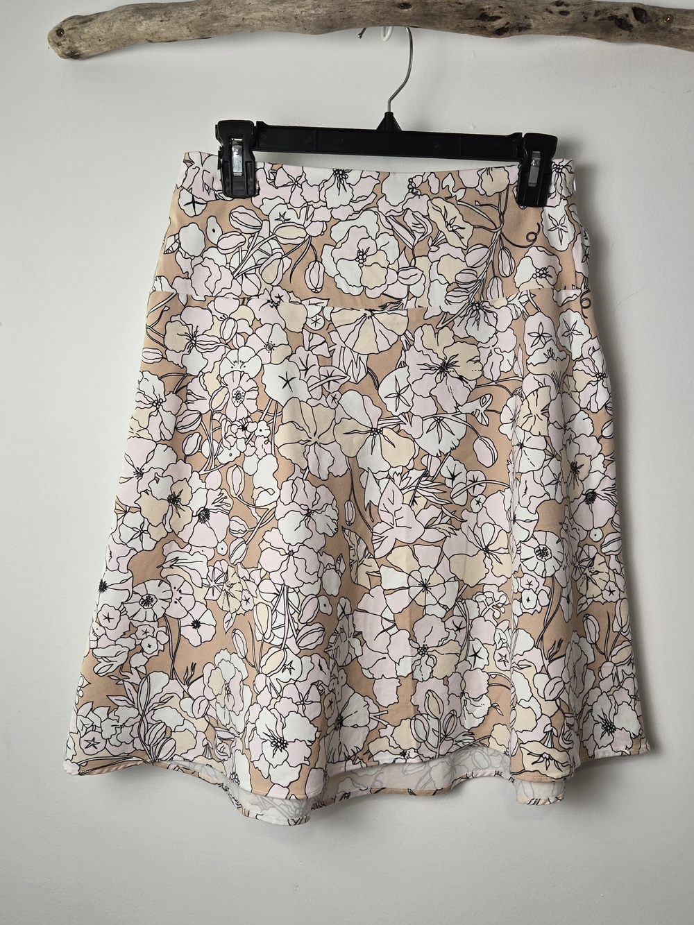 Lily Peach and Blush Floral A-Line Skirt